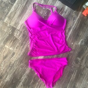 NWOT Vibrant Pink Swimsuit Set size XL